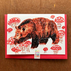 Bear Mushroom Card