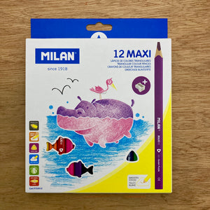 Milan MAXI Triangular Colour Pencils + Sharpener
