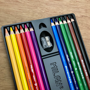 Milan MAXI Triangular Colour Pencils + Sharpener