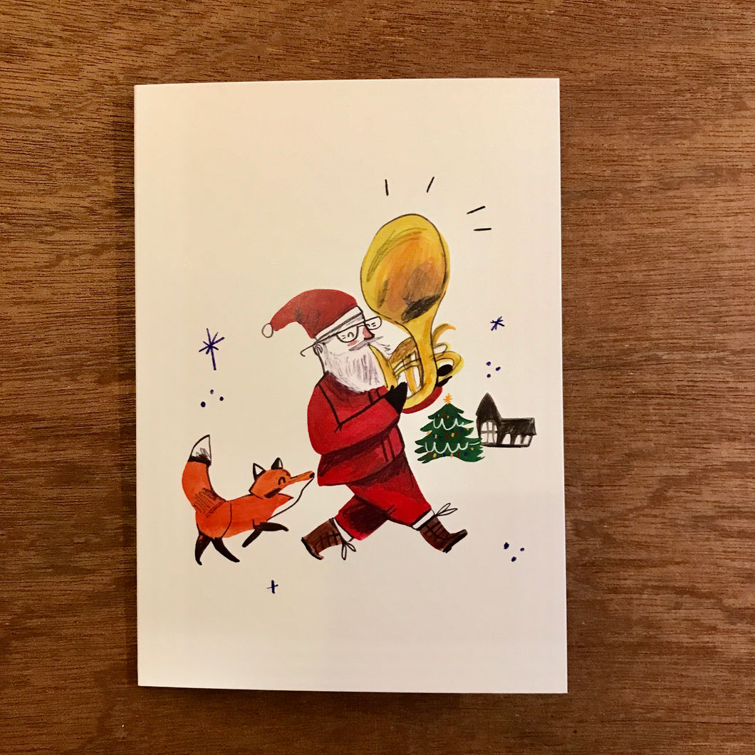 Santa Brass Band Card