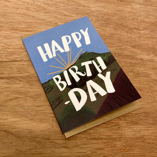 Happy Birthday Hill Sunrise Card